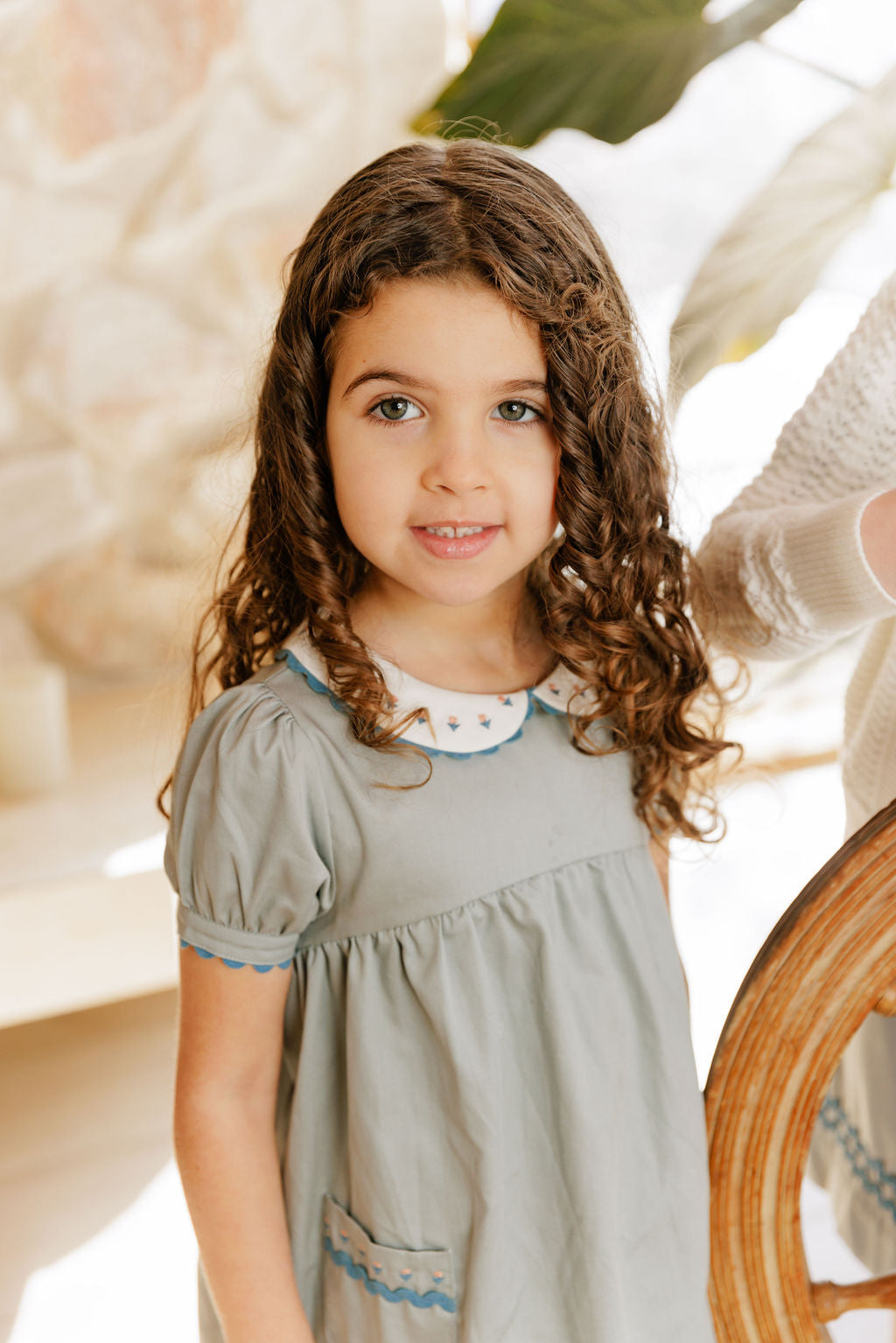 Tulip Collar Short Sleeve Linen Dress – Wave Collection