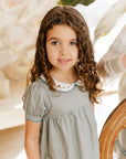Tulip Collar Short Sleeve Linen Dress – Wave Collection
