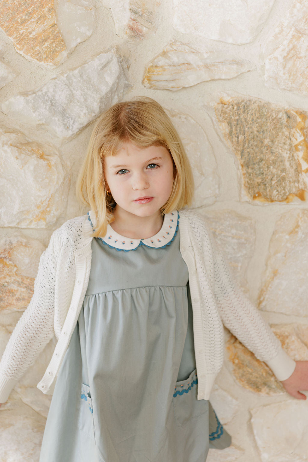 Tulip Collar 3/4 Sleeve Linen Dress – Wave Collection