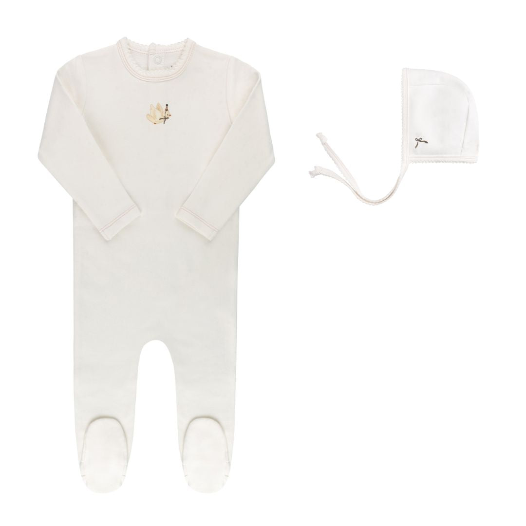 Organic French Terry - Bird Collection - Footie + Bonnet