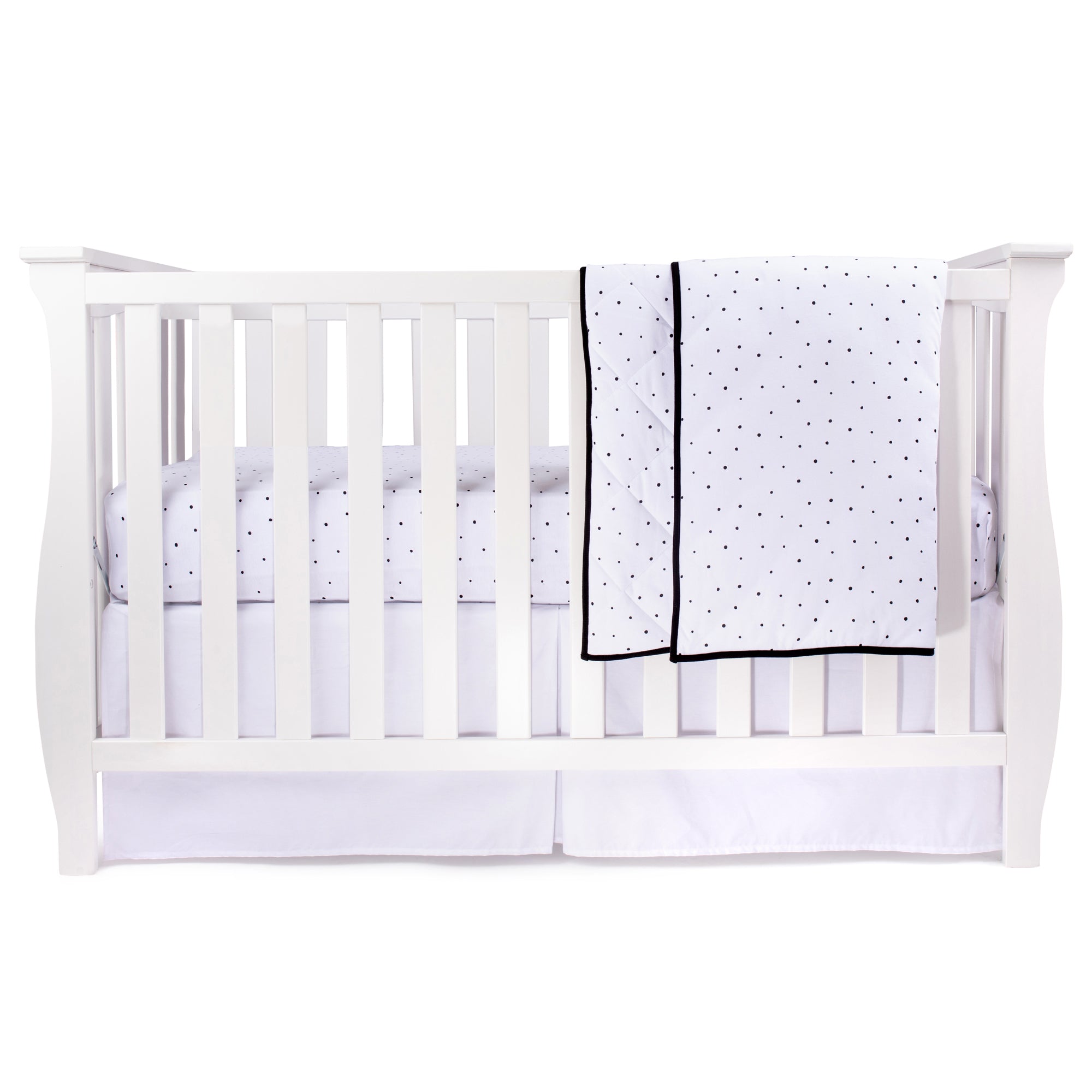 Black and White Dottie Three-Piece Crib Bedding Set