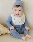 Blue Nautical Muslin Terry Bib Set