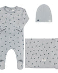 Blue Take Me Home cherry print baby outfit set
