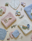 Blue cotton terry washcloths