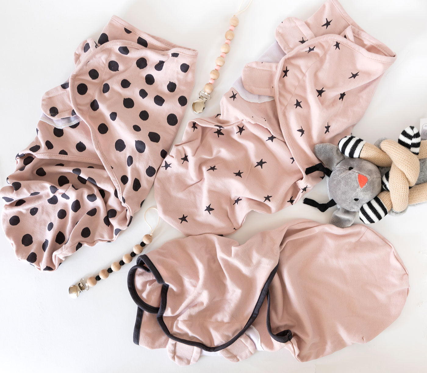 Blush abstract Adjustable Swaddle blanket collection