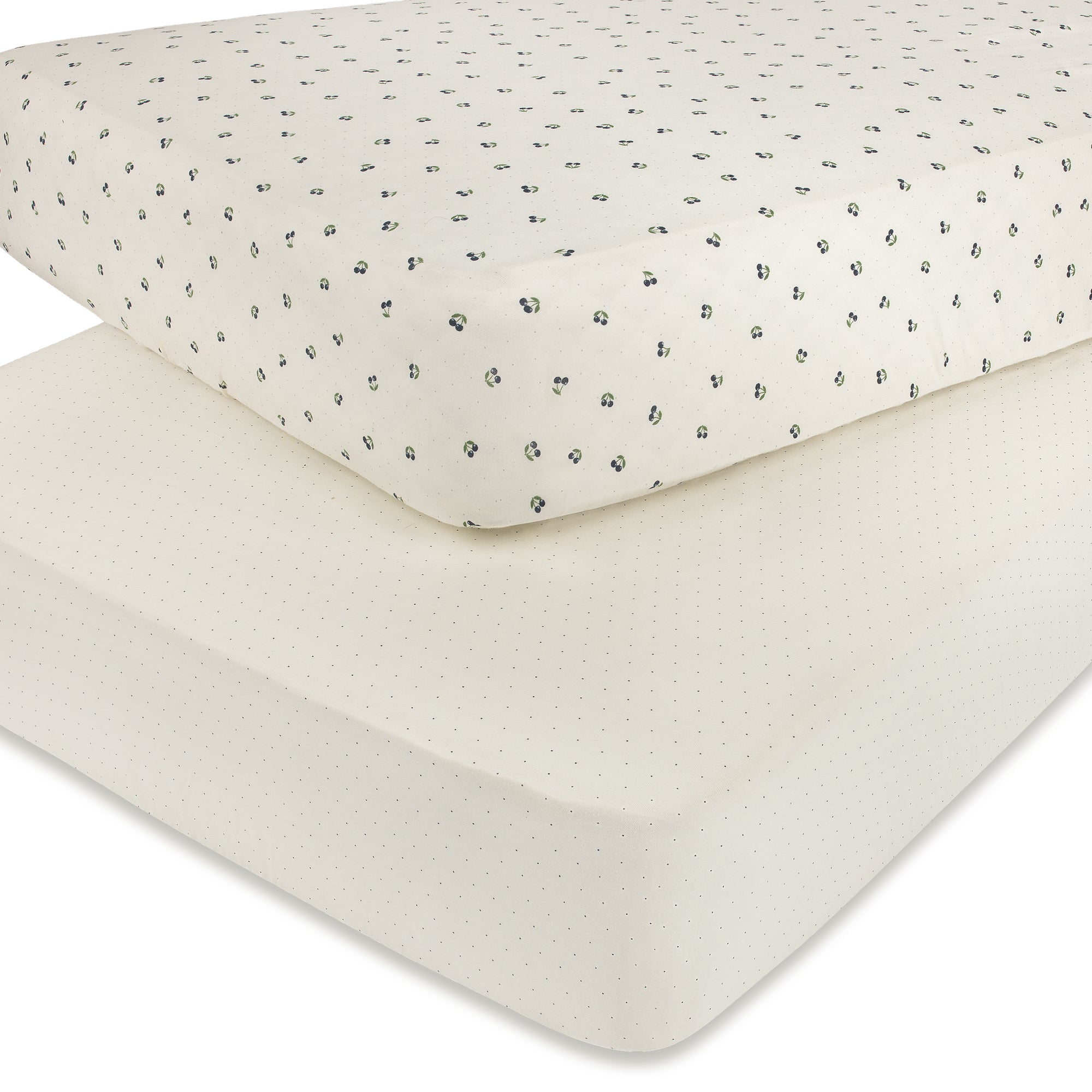 Breathable Blue Cherry Nursery Sheets