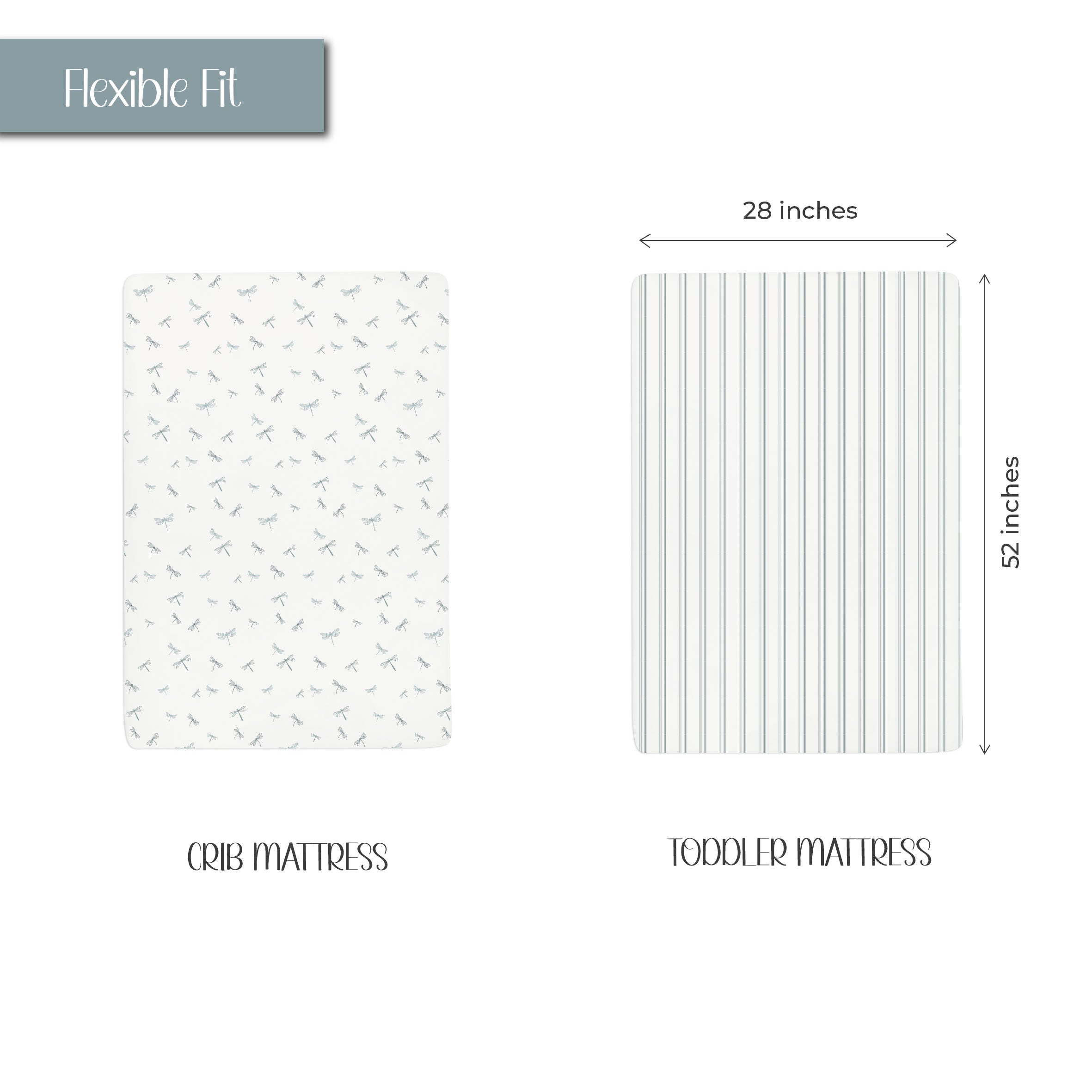 grey dragonfly Gift ready Versatile crib sheet bedding set