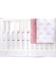 Dusty Pink Rainbow Three-Piece Crib Bedding Set