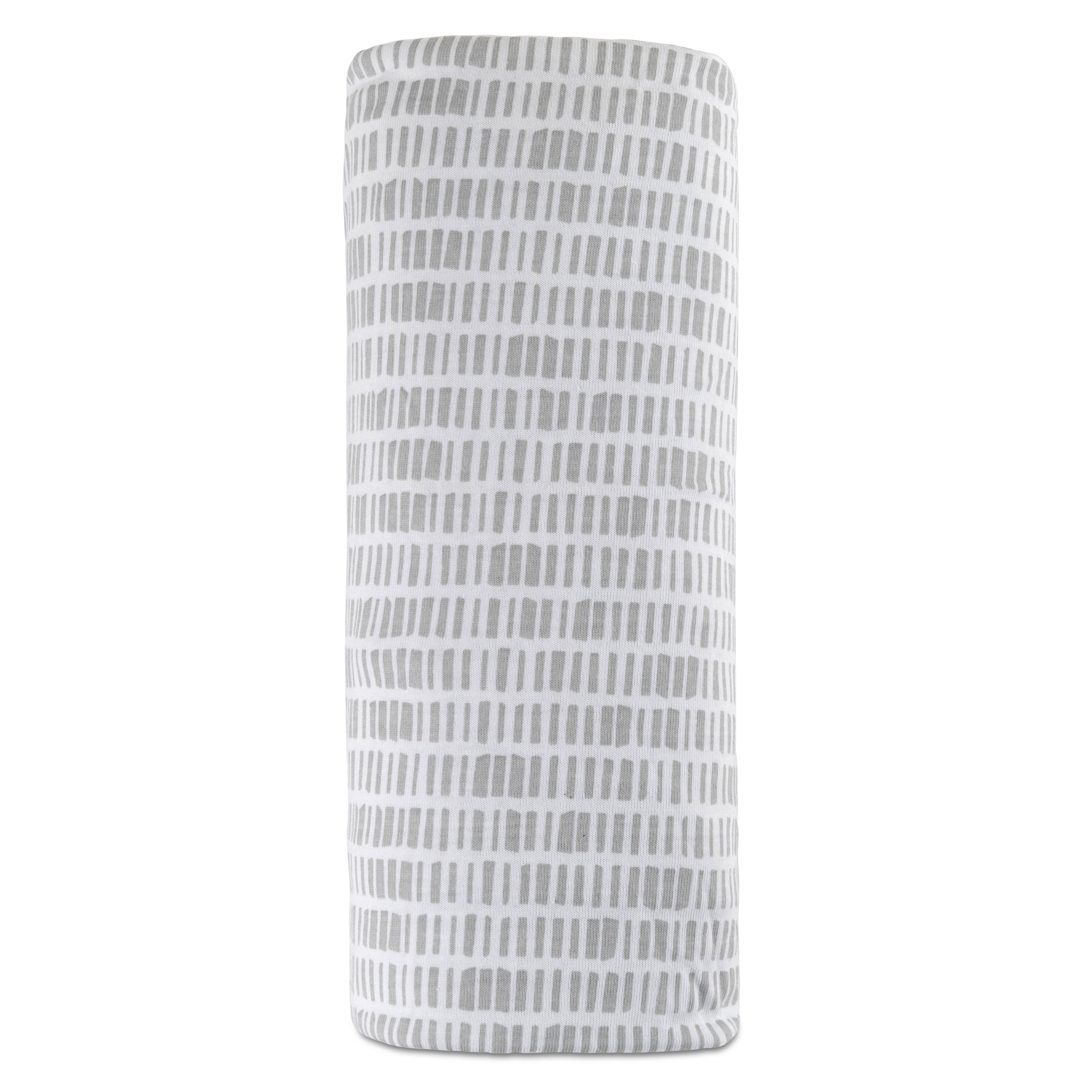 Flexible-Fit Grey Bamboo Crib Sheet and Skirt