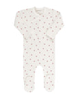 Floral Pink Dot Zipper Footie