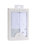 Grey Stars Adjustable Swaddle Blanket packaged