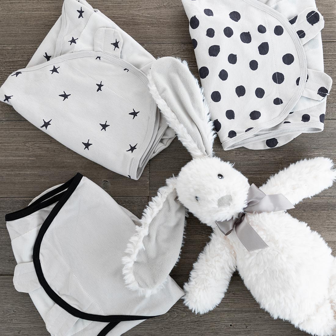 Grey abstract stars collection