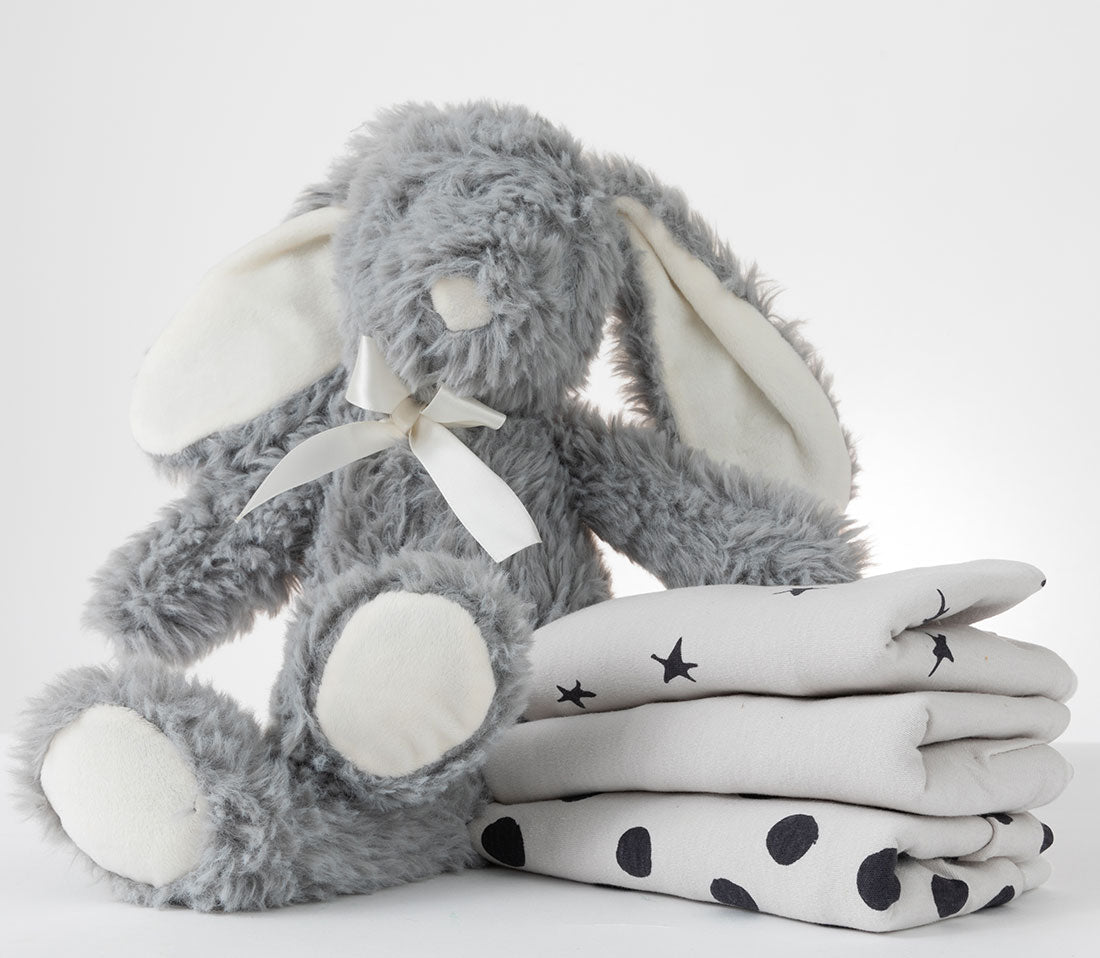 Grey abstract stars swaddle collection