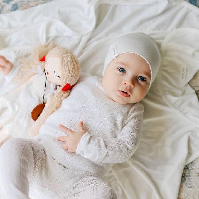 Ivory Doll Footie & Beanie Ivory Doll Footie & Beanie