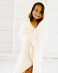 Cream Hooded Towel & Washcloth