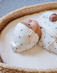 Ivory/Blue Berry Footie & Beanie