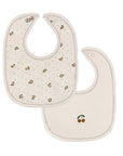 Ivory/Mustard Cherry Print Collection - 2 Pack Bib