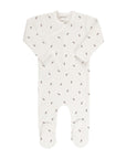 Ivory/Plum Berry Zipper Footie