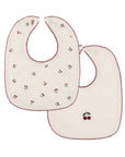 Ivory/Red Cherry Print Collection - 2 Pack Bib