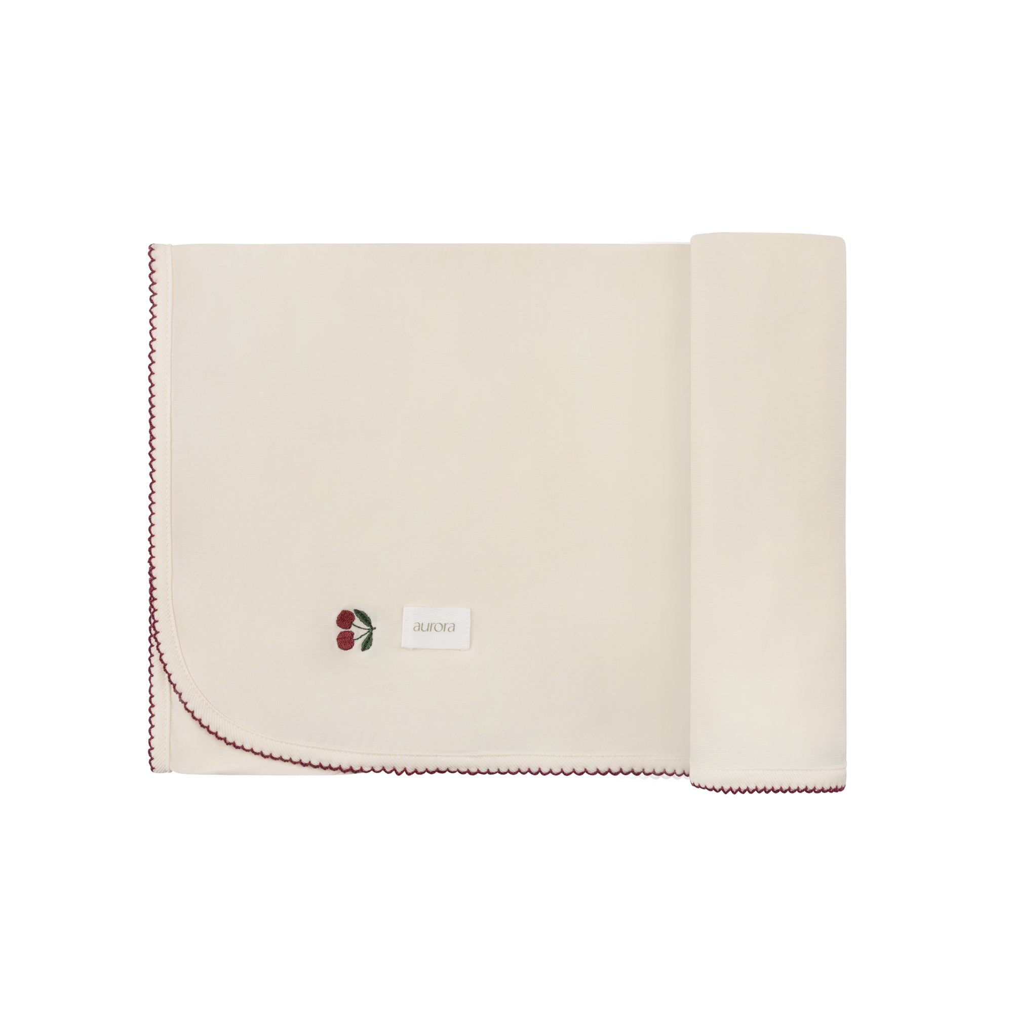 Ivory/Red Modal Cherry Print Collection - Blanket