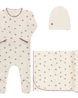 Ivory/Red Take Me Home cherry print baby outfit set