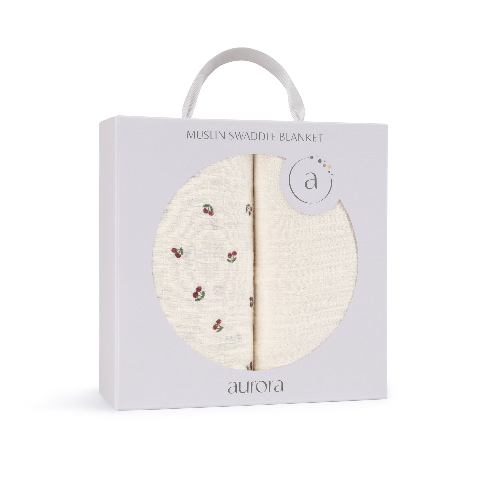 Ivory/red muslin swaddle set packaging