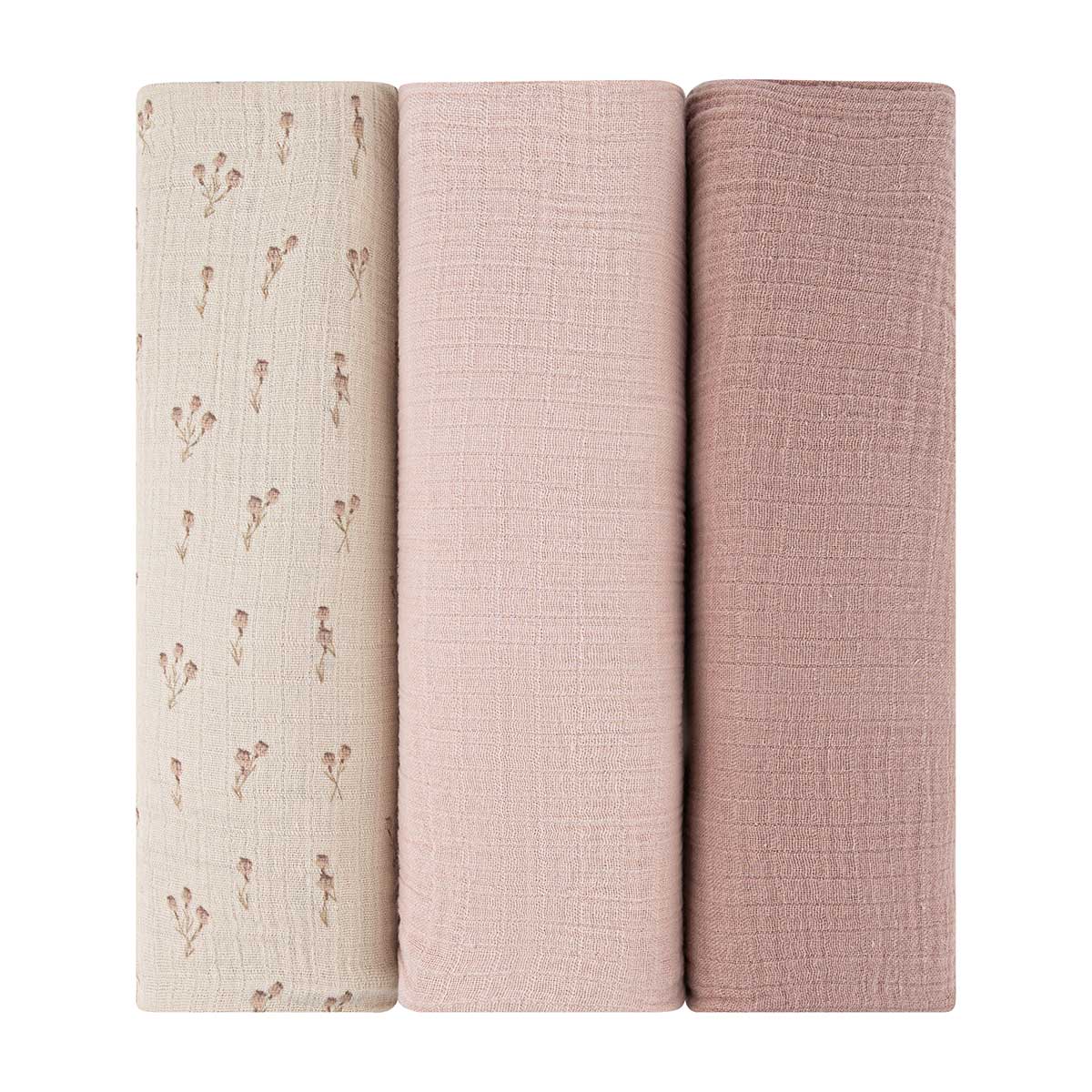 3 Pack Cotton Muslin Swaddle Blanket