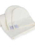 Jersey Knit Ivory Cotton Swaddle Blanket and Beanie Gift Set