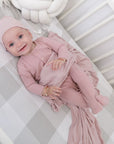 Jersey knit swaddle and beanie Gift Set Mauve-Lavender