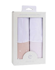 Mauve Tulips & Stripes Adjustable Swaddle Blanket Packaged