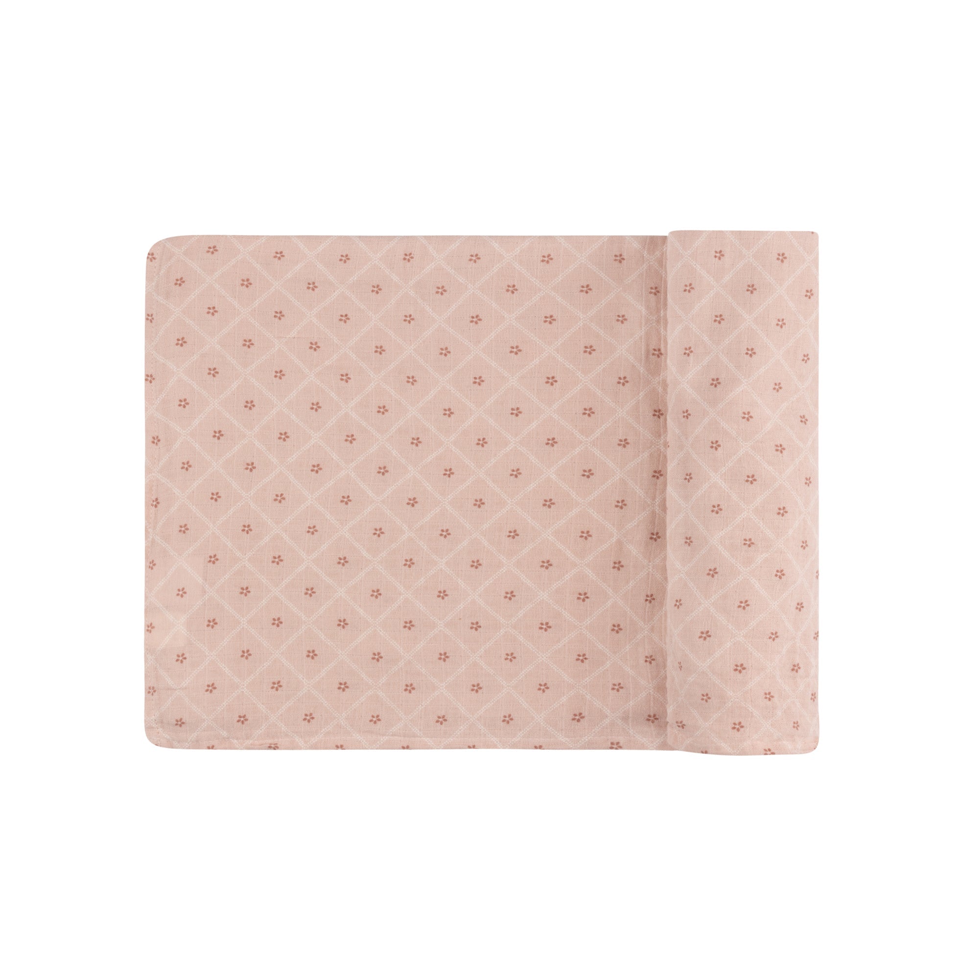 Pink Diamond Floral Muslin Swaddle