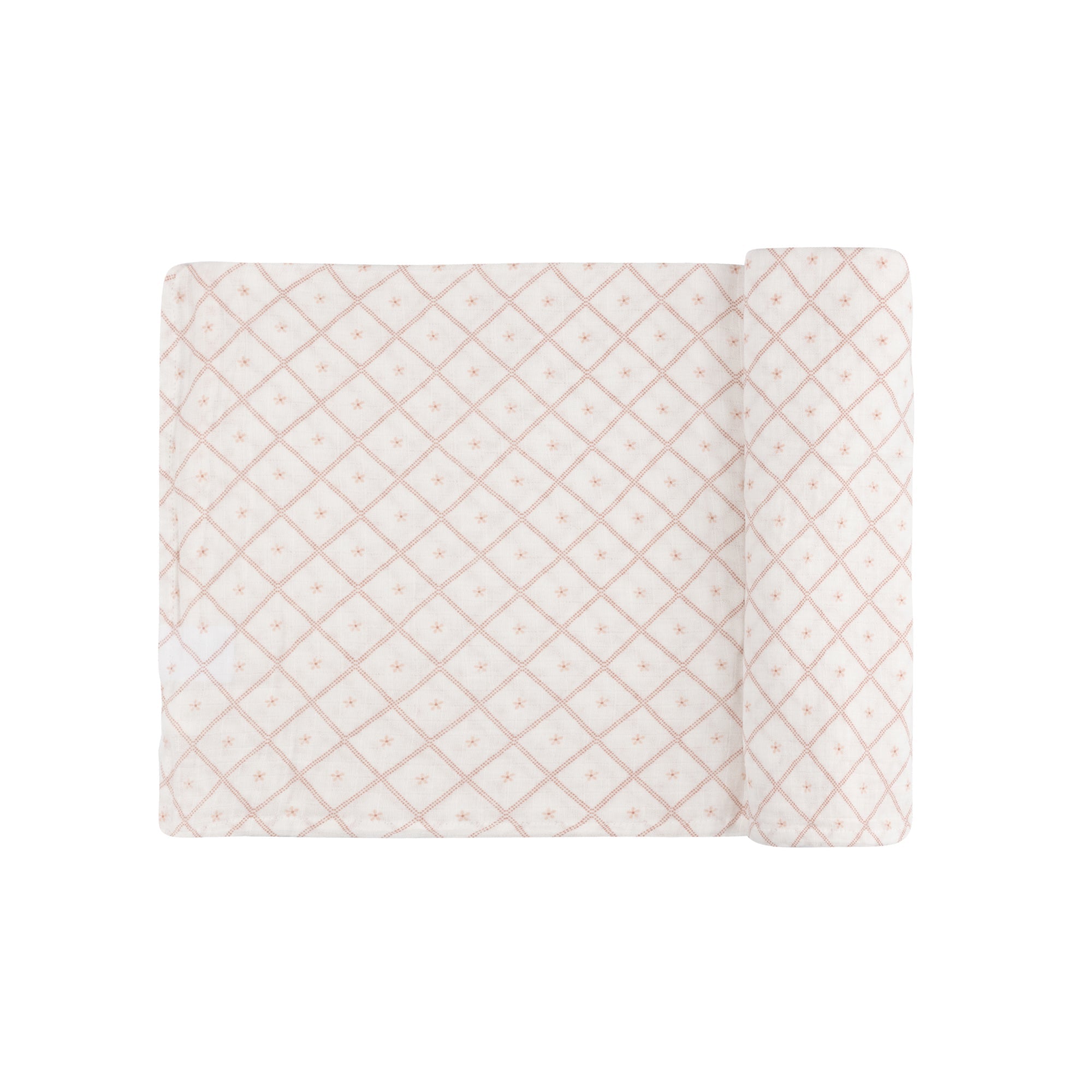 Pink Diamond Floral Muslin Swaddle 2
