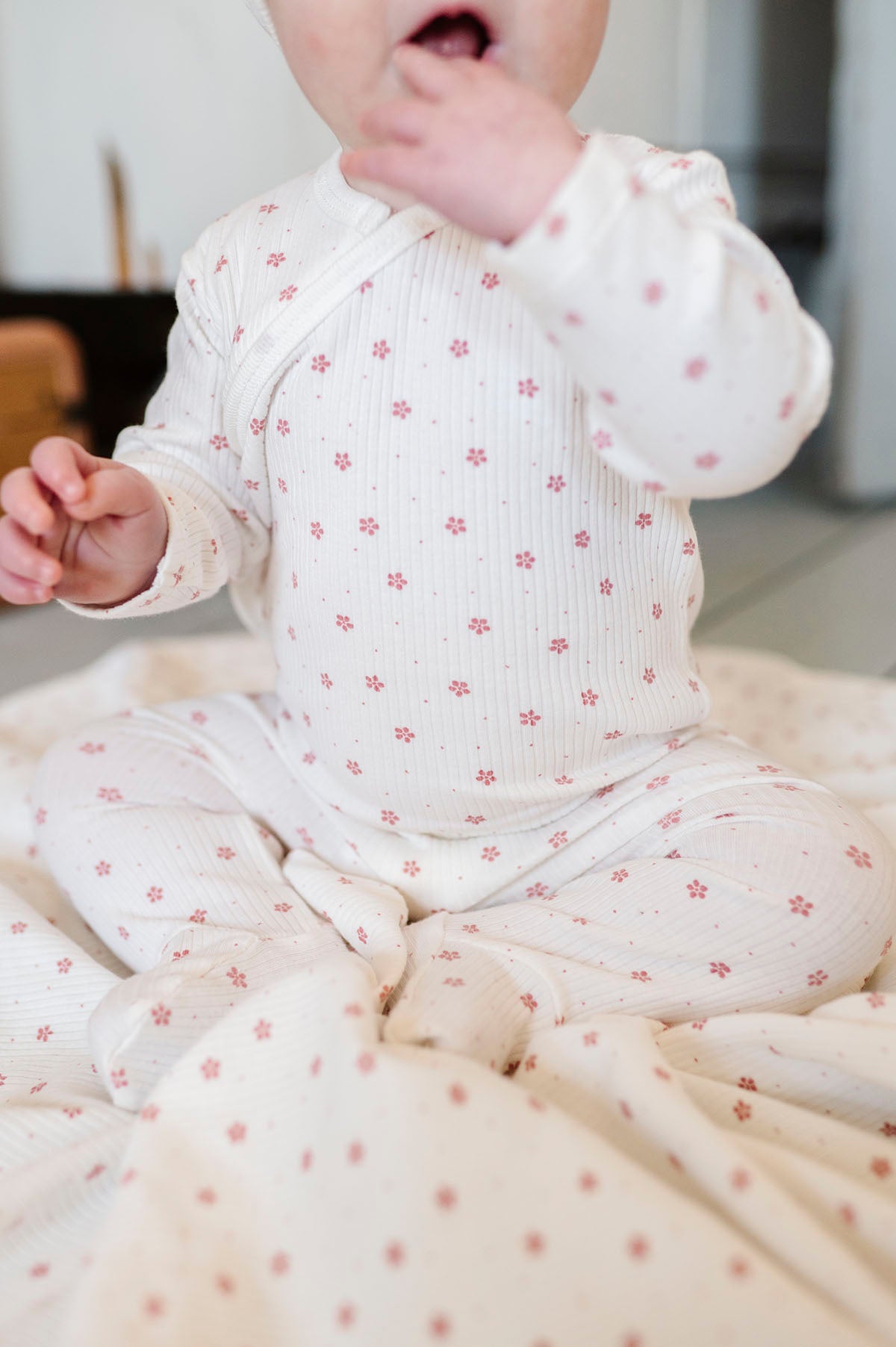 Pink Dot Zipper Footie