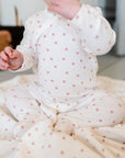 Pink Dot Zipper Footie