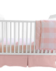 Pink Gingham Three-Piece Crib Bedding Set