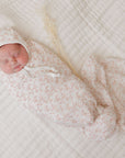 Pink Vine Pattern Muslin Swaddle 47"