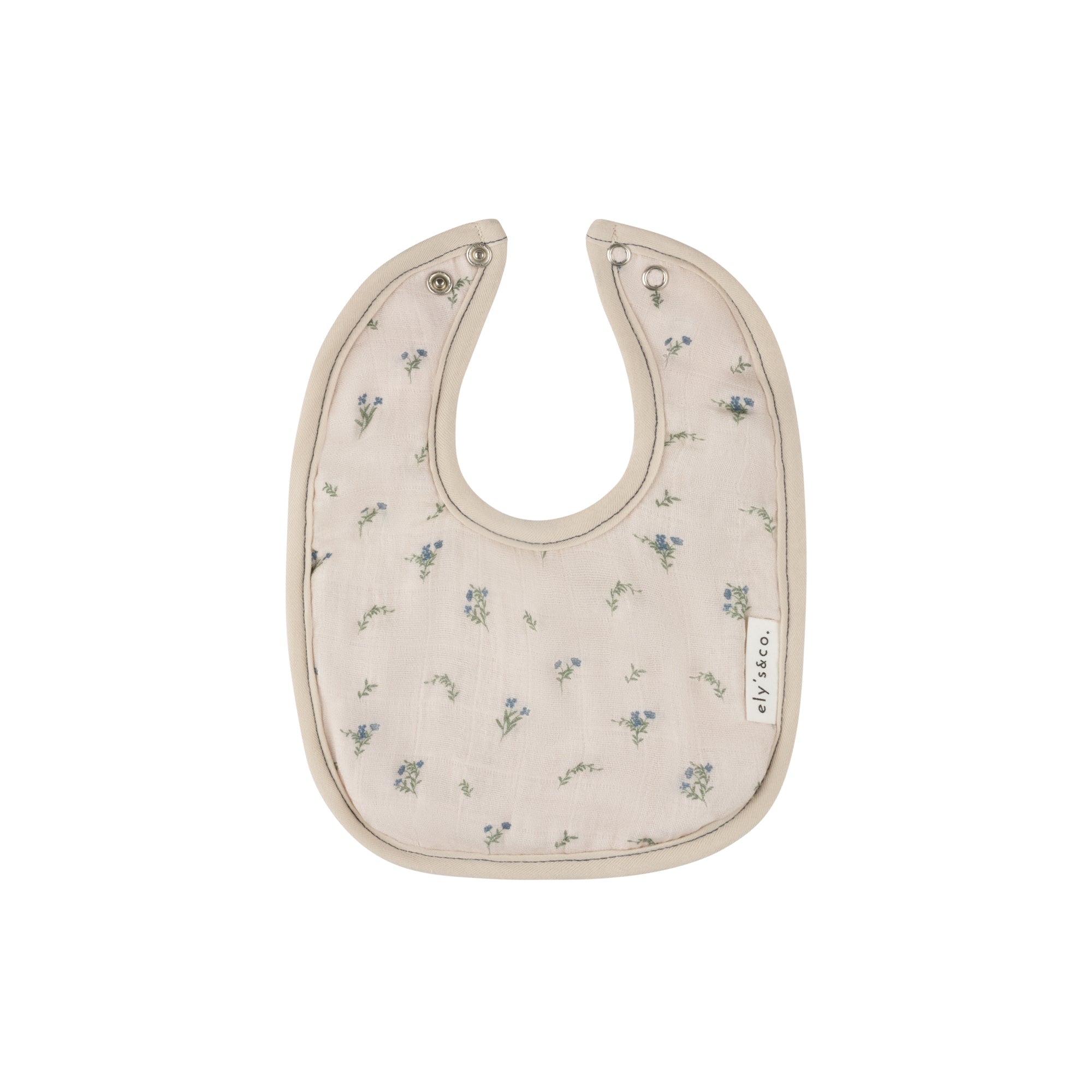 Tan gingko Muslin terry bib