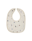 White nautical muslin bib