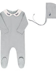 Organic Cotton Embroidered Collar Collection - Footie + Bonnet
