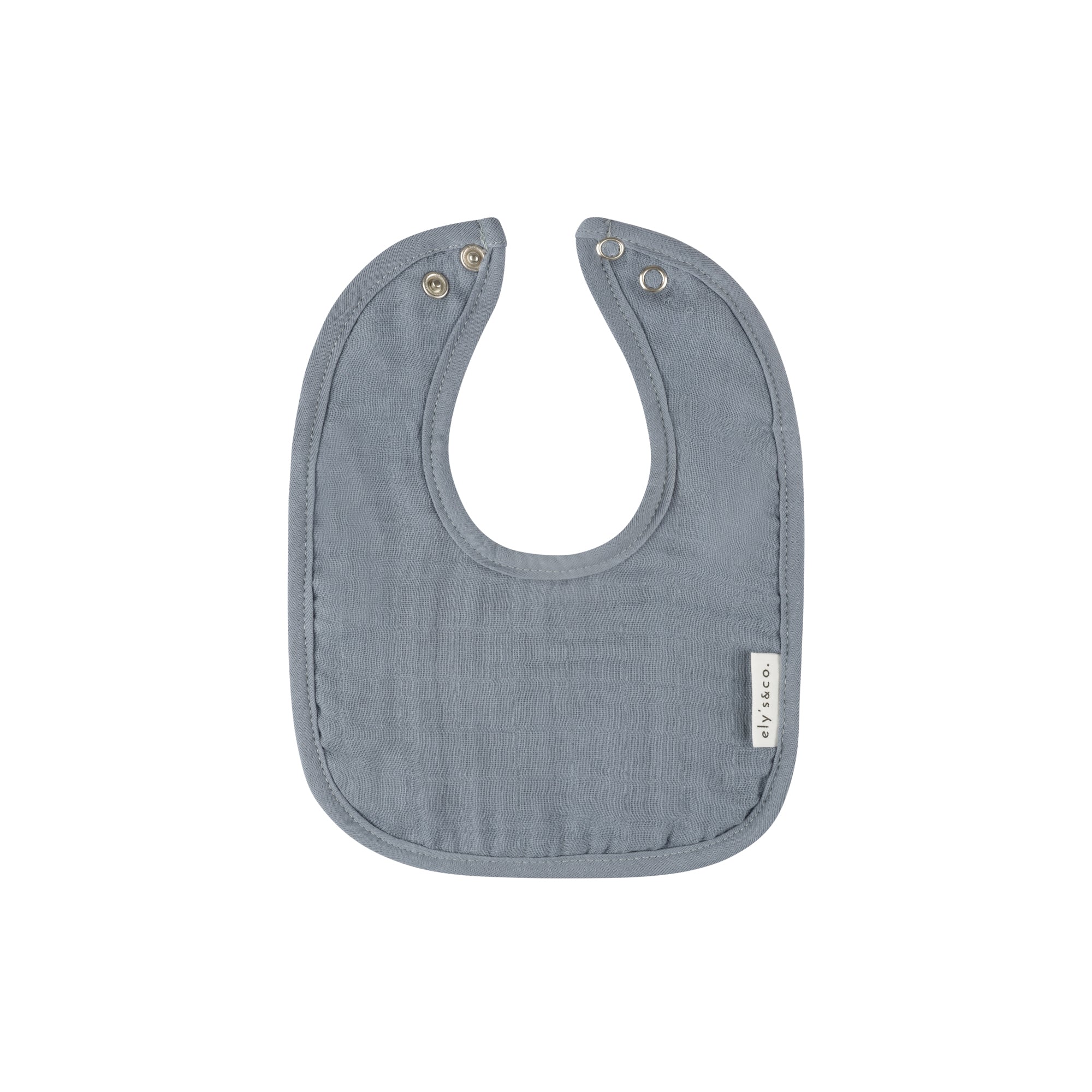 blue muslin bib