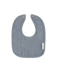 blue muslin bib