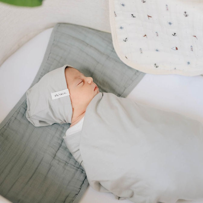 blue nautical Muslin Burp Cloth