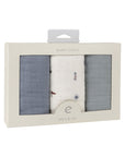 blue nautical Muslin Burp Cloth packaged