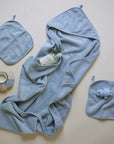 Misty Blue Hooded Towel & Washcloth