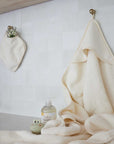 Cream Hooded Towel & Washcloth