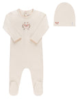 Garden Floral Center Collection - Footie + Beanie