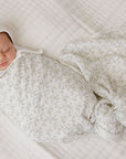 green Vine Pattern Muslin Swaddle 47"