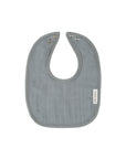 grey/blue Muslin bib