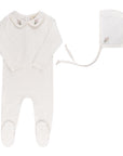 Organic Cotton Embroidered Collar Collection - Footie + Bonnet