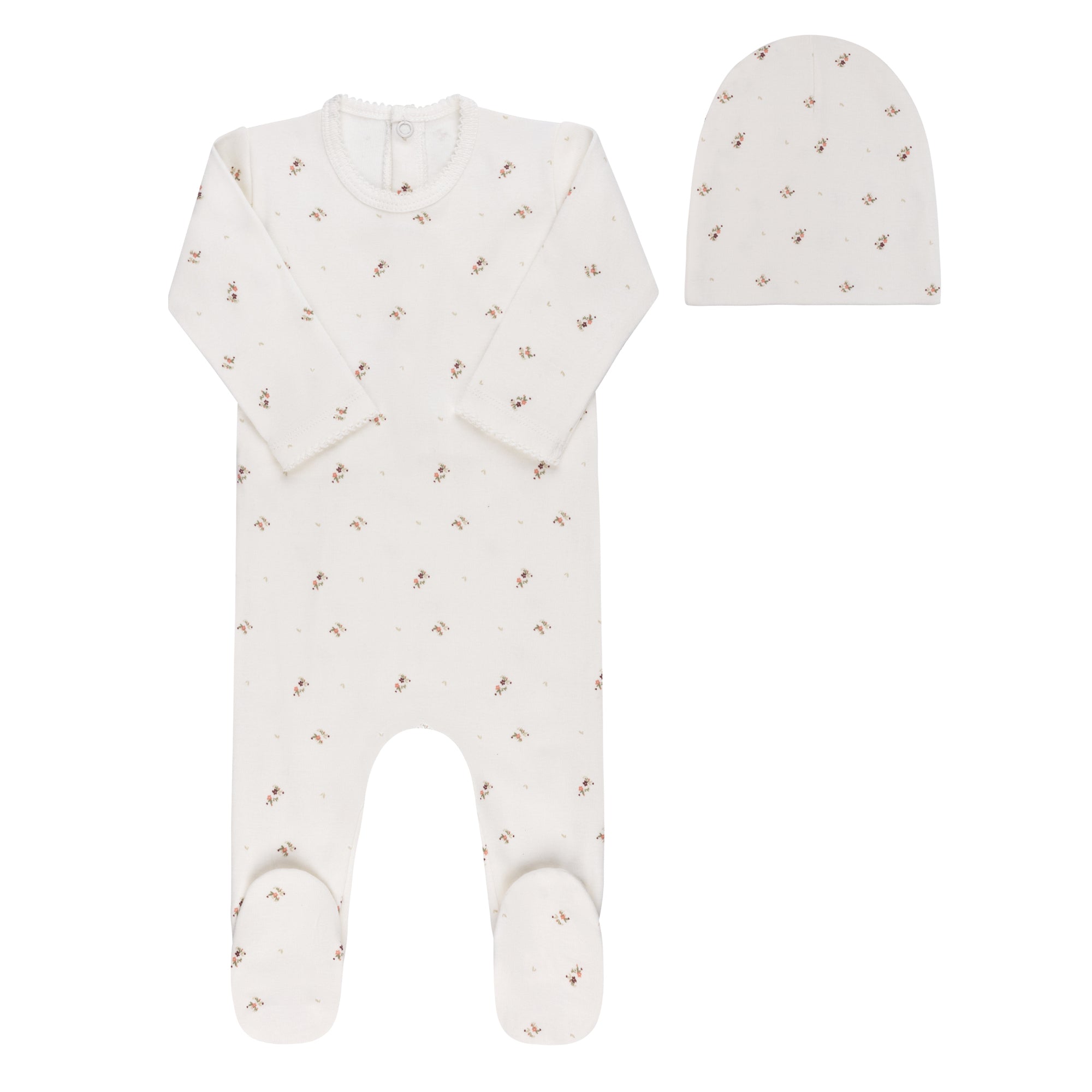 Floral Print Collection - Footie + Beanie